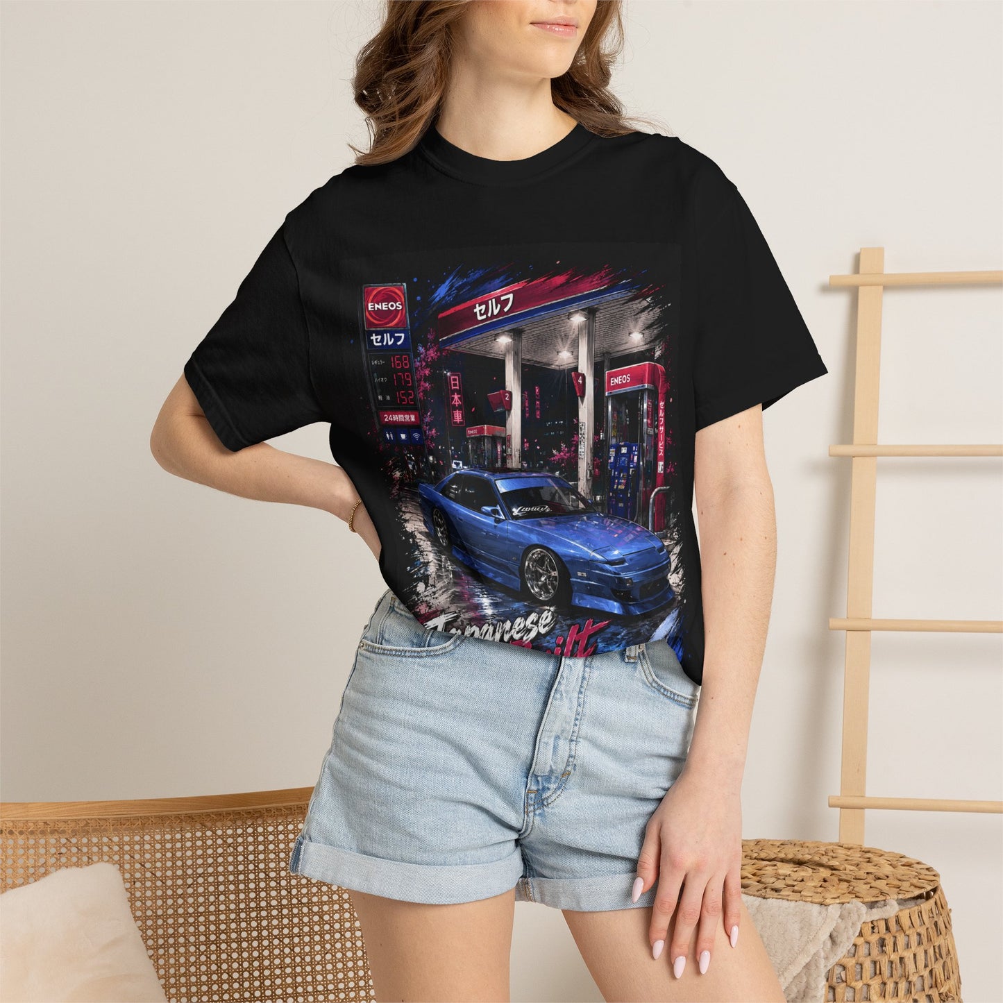 Japanese Built 240 Car T-Shirt — Retro Neon JDM Graphic
