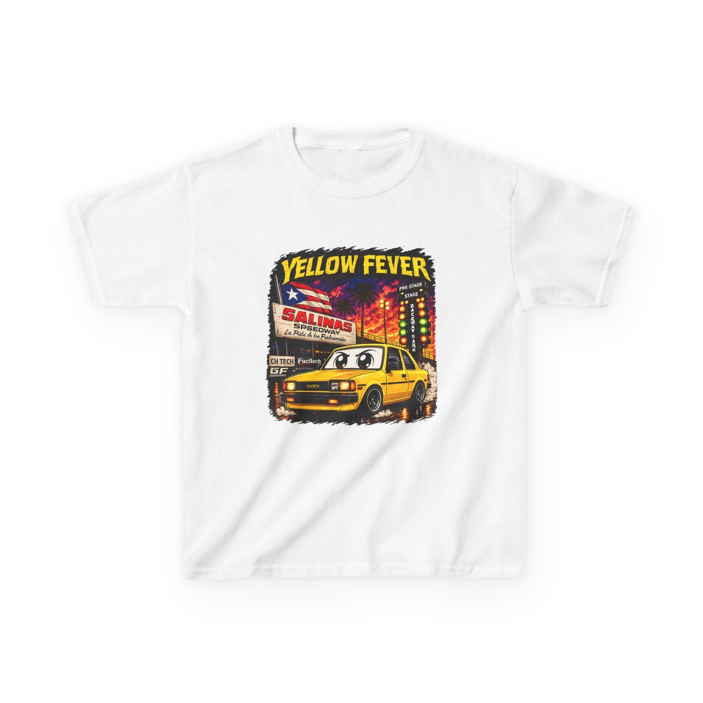 Kids T‑Shirt — "Yellow Fever" Vintage Toyota 1.8 Graphic Tee