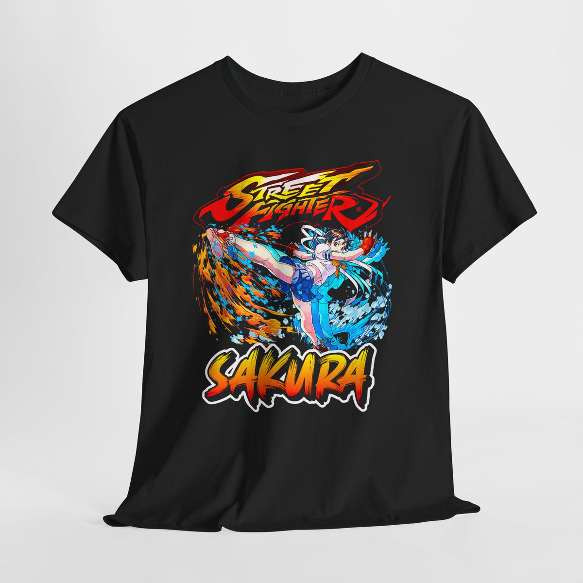 Street Fighter Sakura Dynamic Action Artwork T-shirt