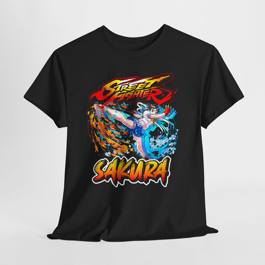 Street Fighter Sakura Dynamic Action Artwork T-shirt