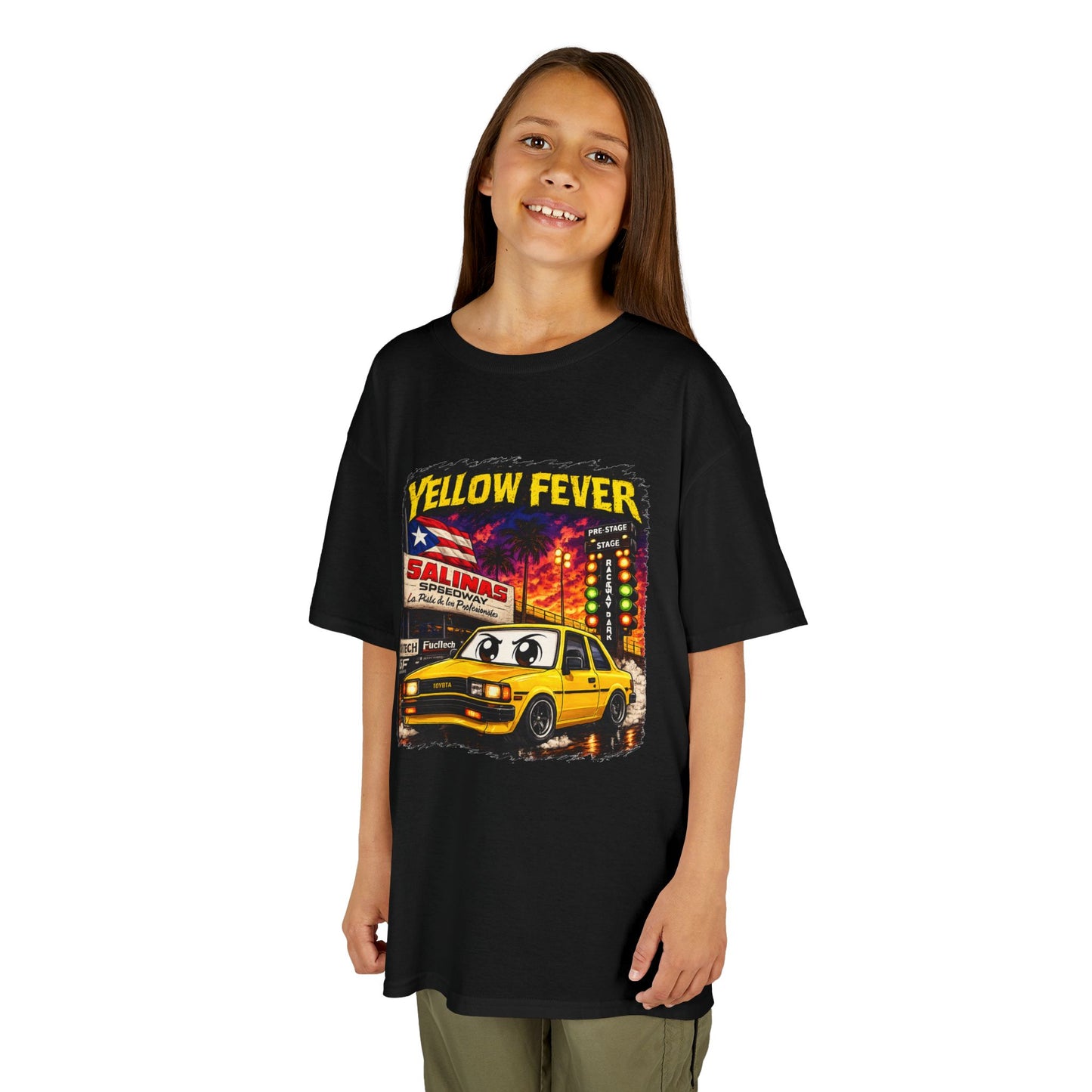 Kids T‑Shirt — "Yellow Fever" Vintage Toyota 1.8 Graphic Tee