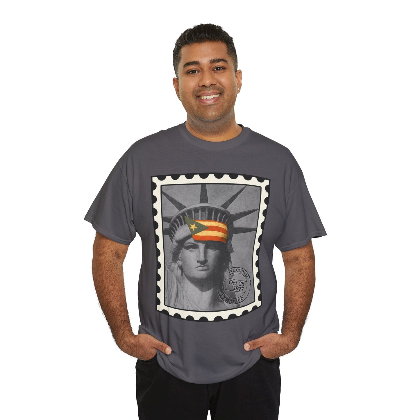 Statue of Liberty Protest Tee — "Liberty Under Protest" Puerto Rican Heritage Shirt