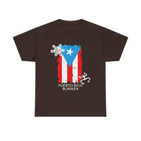 Puerto Rico Borikén Flag Tee — Taíno Petroglyph Heritage Vintage