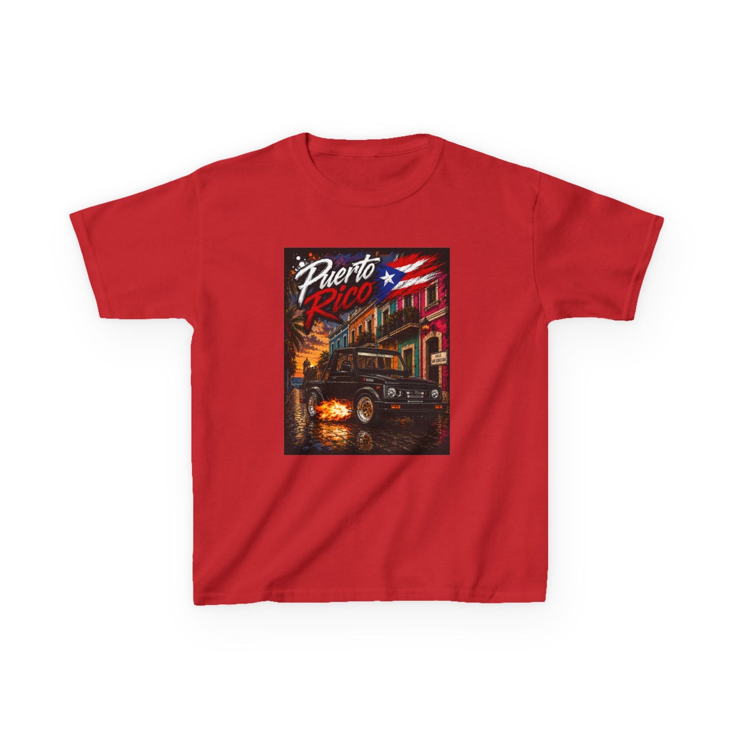 Kids T-Shirt — Puerto Rico Retro Night Street Scene Tee