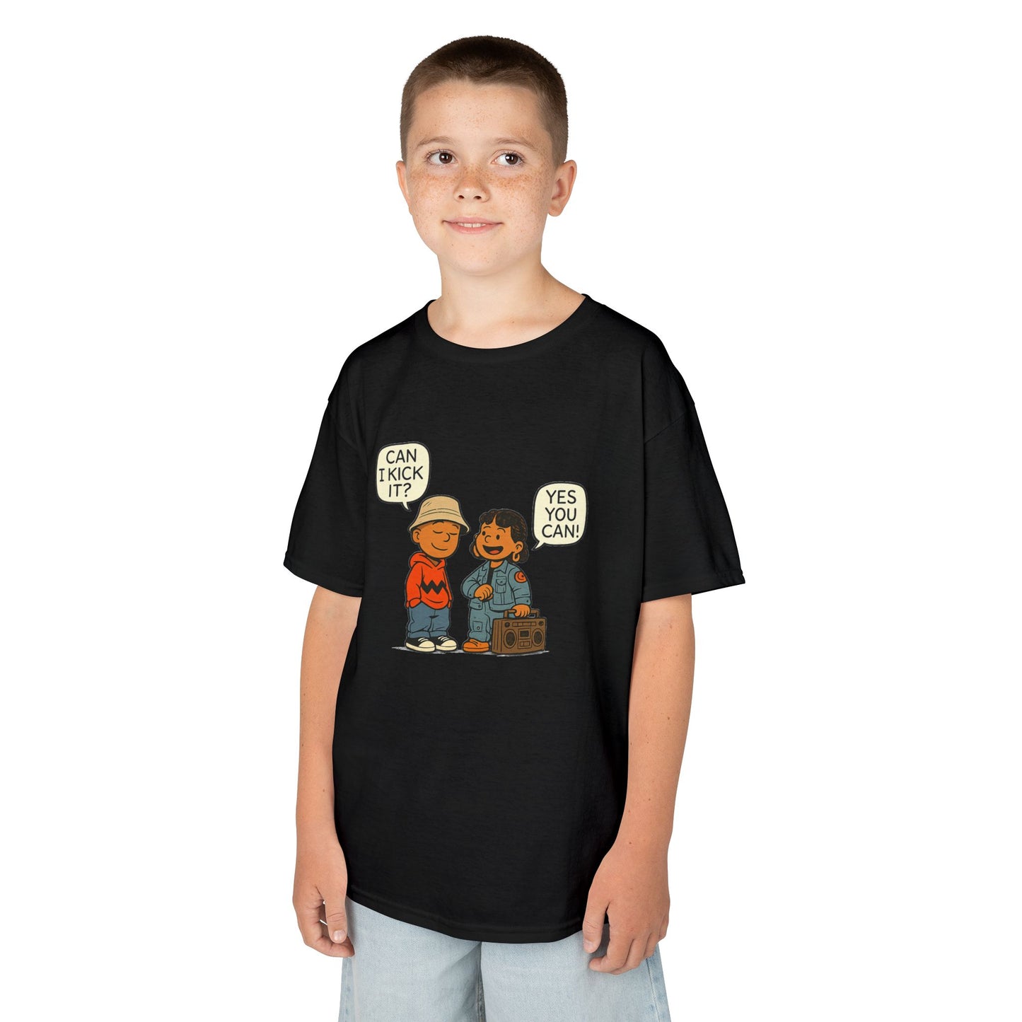 Can I Kick It? Kids T-Shirt – Retro Hip-Hop Best Friends Tee