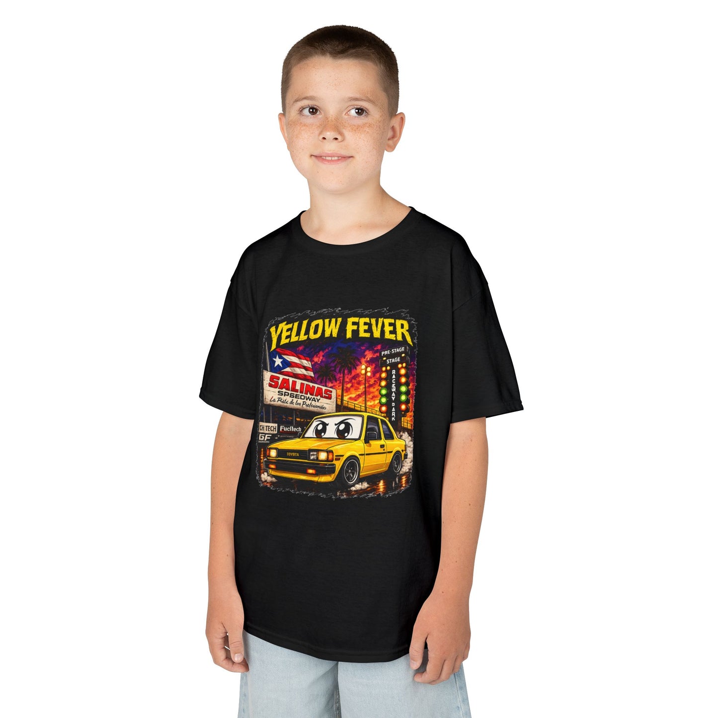 Kids T‑Shirt — "Yellow Fever" Vintage Toyota 1.8 Graphic Tee