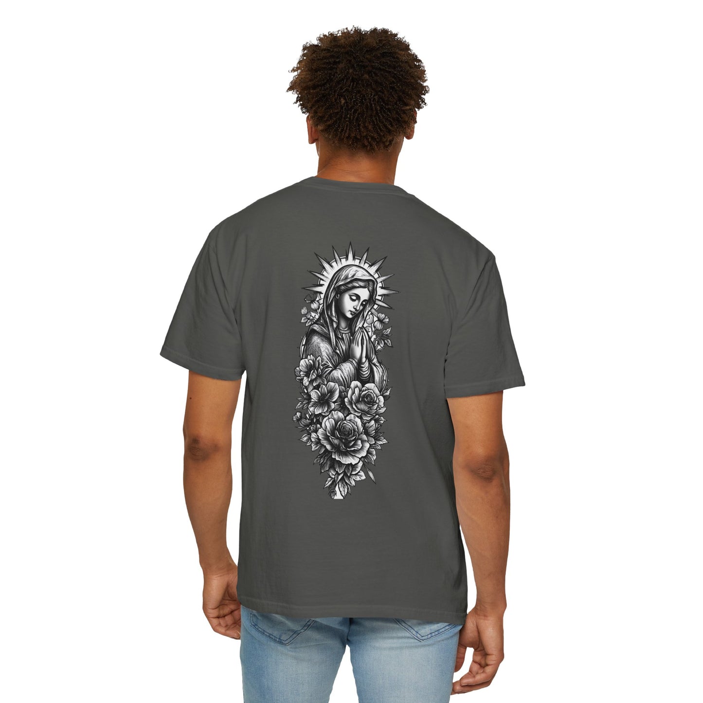 T-Shirt - Vintage Virgin Mary & Roses Graphic Tee