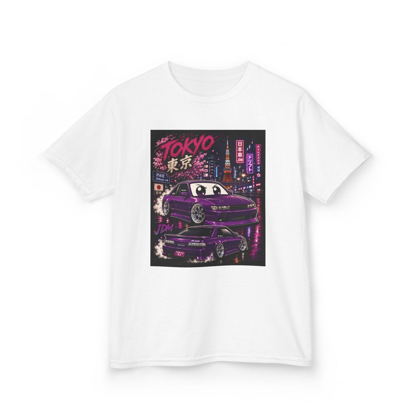 Kids Tokyo Night Drift Tee — Retro Neon City Racing Graphic