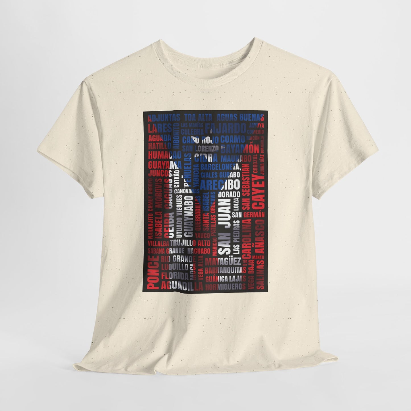 Puerto Rico Flag Word Cloud T-Shirt — Puerto Rican Pride Tee with Names Design