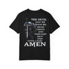 Devotional Graphic T-Shirt — "The Devil Saw Me...Until I Said AMEN" Christian Faith Tee
