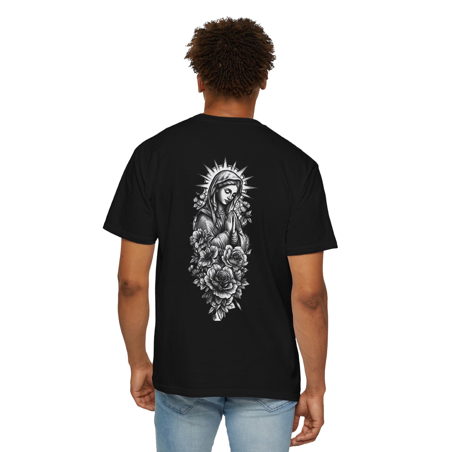 T-Shirt - Vintage Virgin Mary & Roses Graphic Tee
