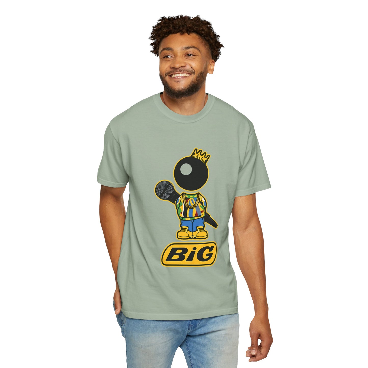 BiG Hip-Hop Icon Cartoon T-Shirt | Retro 90s Rap Inspired Streetwear Design
