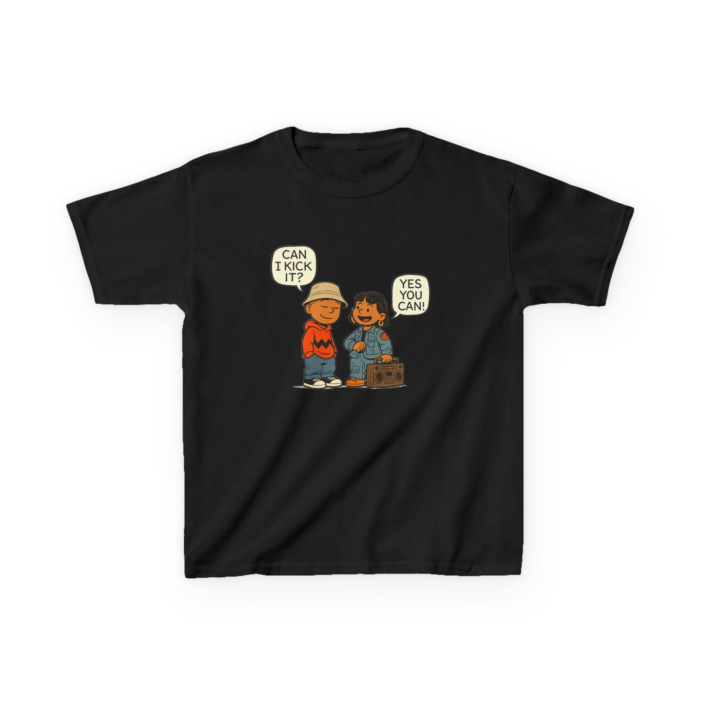 Can I Kick It? Kids T-Shirt – Retro Hip-Hop Best Friends Tee