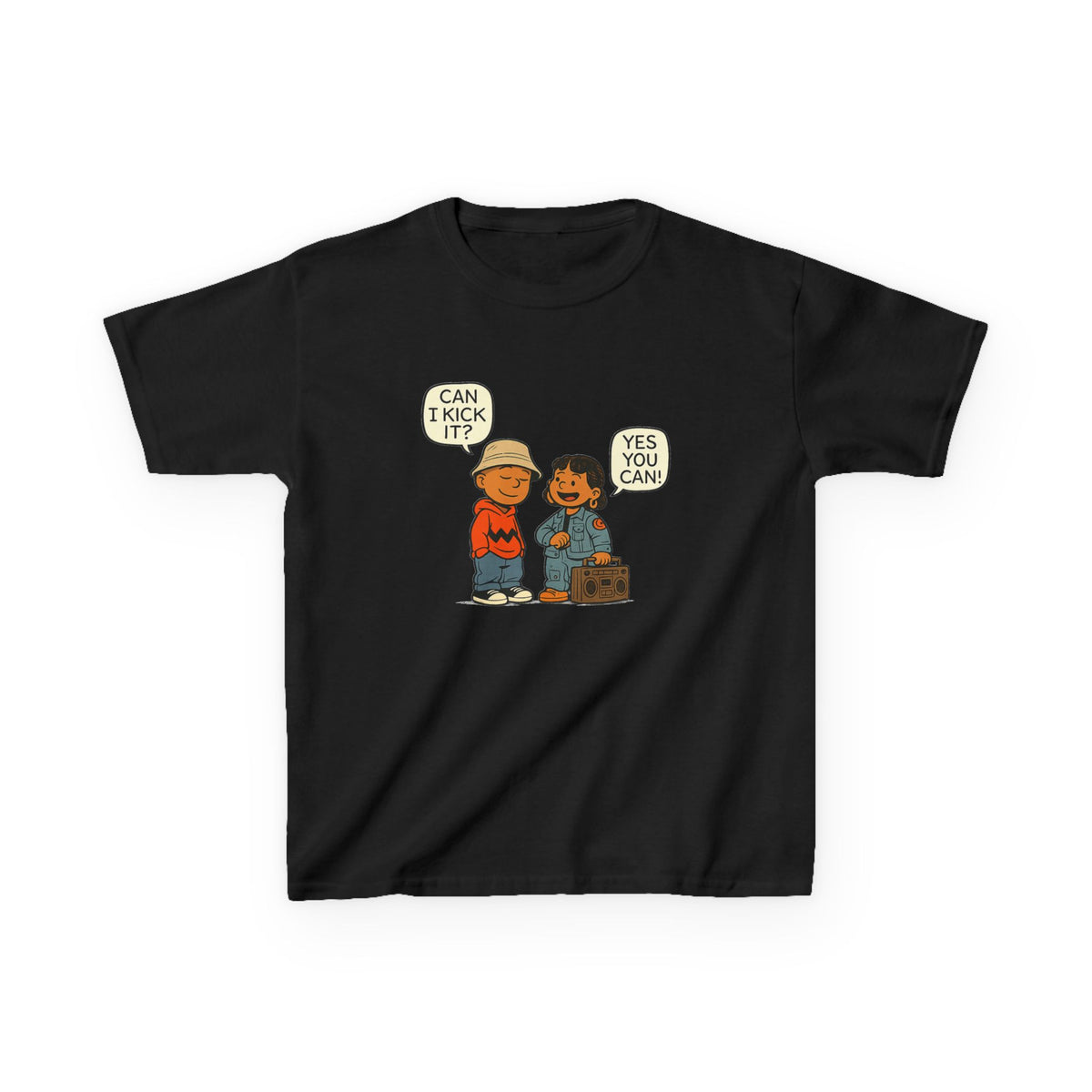 Can I Kick It? Kids T-Shirt – Retro Hip-Hop Best Friends Tee