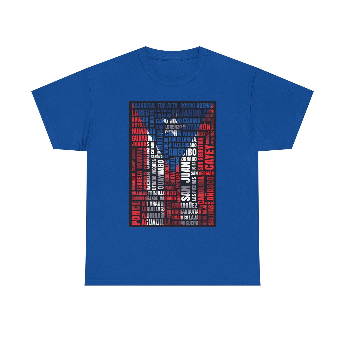 Puerto Rico Flag Word Cloud T-Shirt — Puerto Rican Pride Tee with Names Design