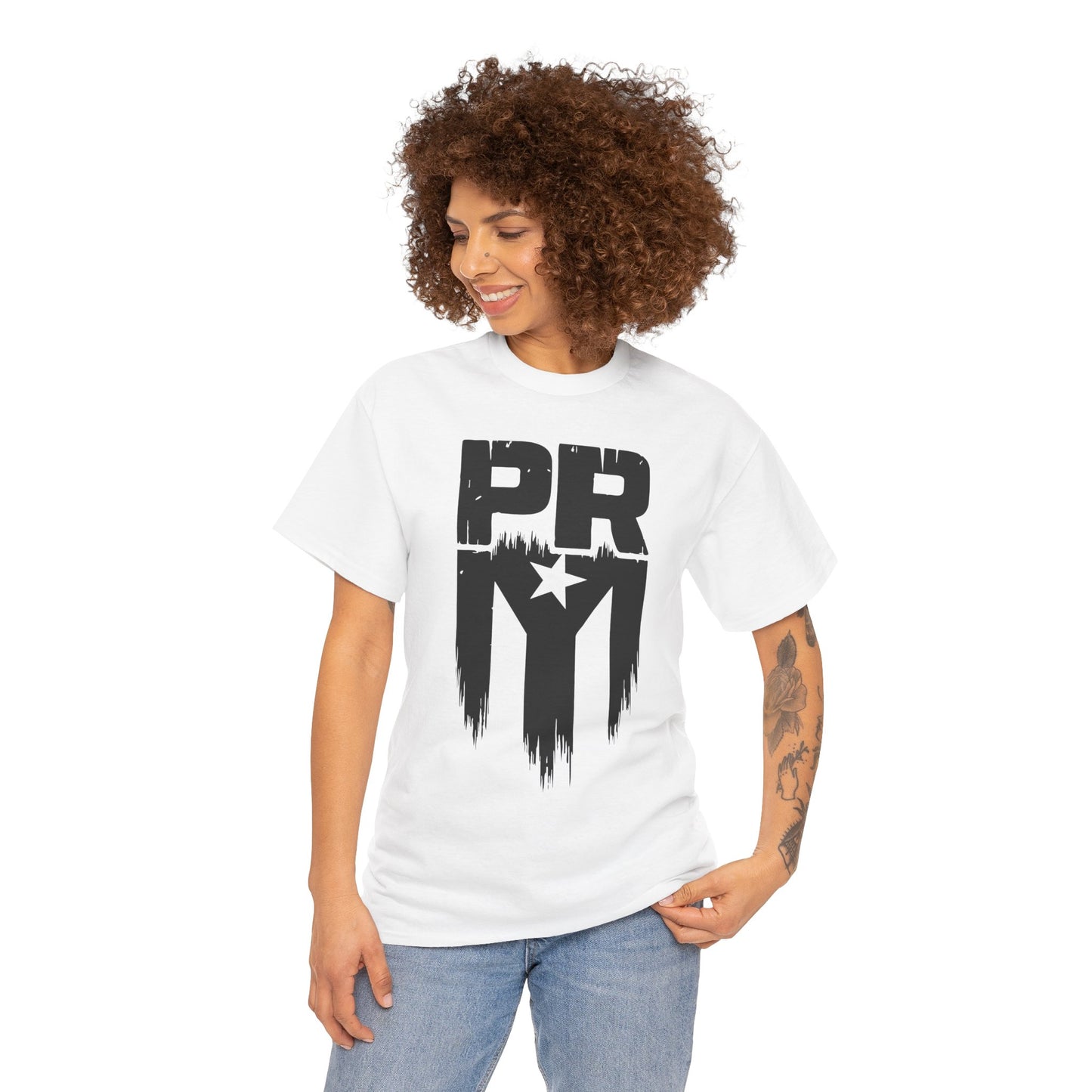 PR Mi Gente Puerto Rico Tee — Bold Black & White Boricua Pride