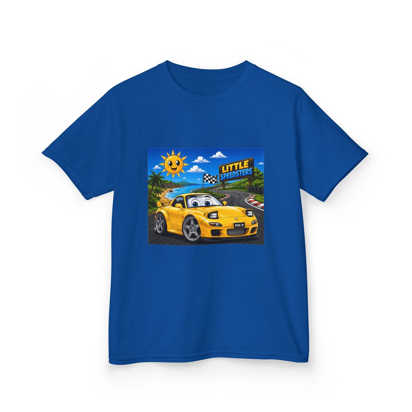 Kids Car T‑Shirt — "Little Speedster" Yellow FD RX7 Tee