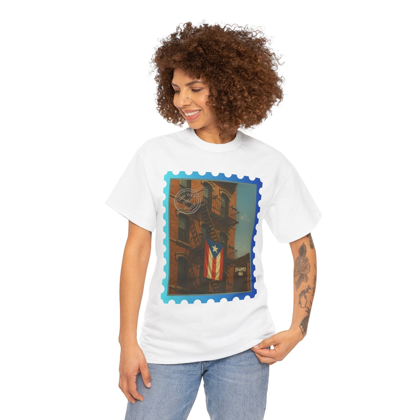 Seguimos Aquí Puerto Rican Pride Tee — New York 1982 Vintage Flag Tribute