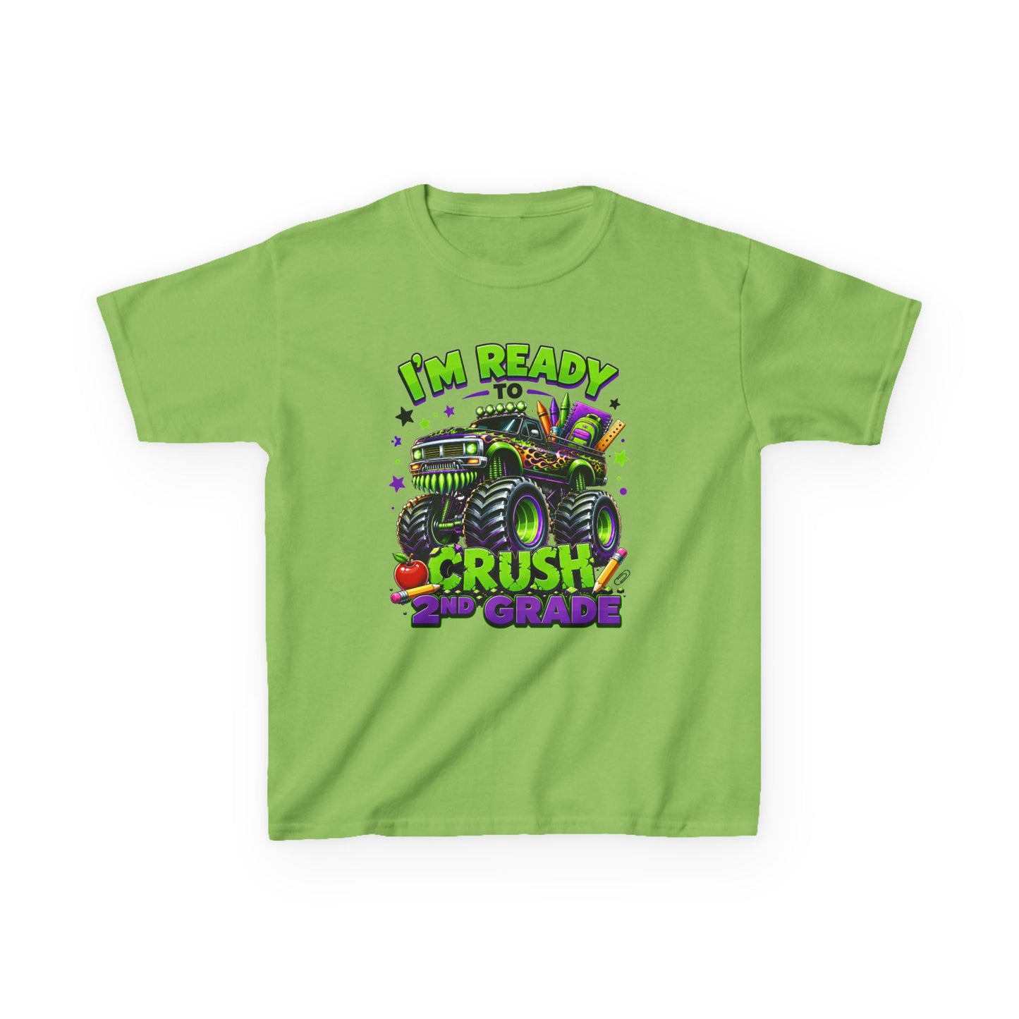I’m Ready to Crush 2nd Grade Monster Truck Kids T-Shirt – Back to School Tee