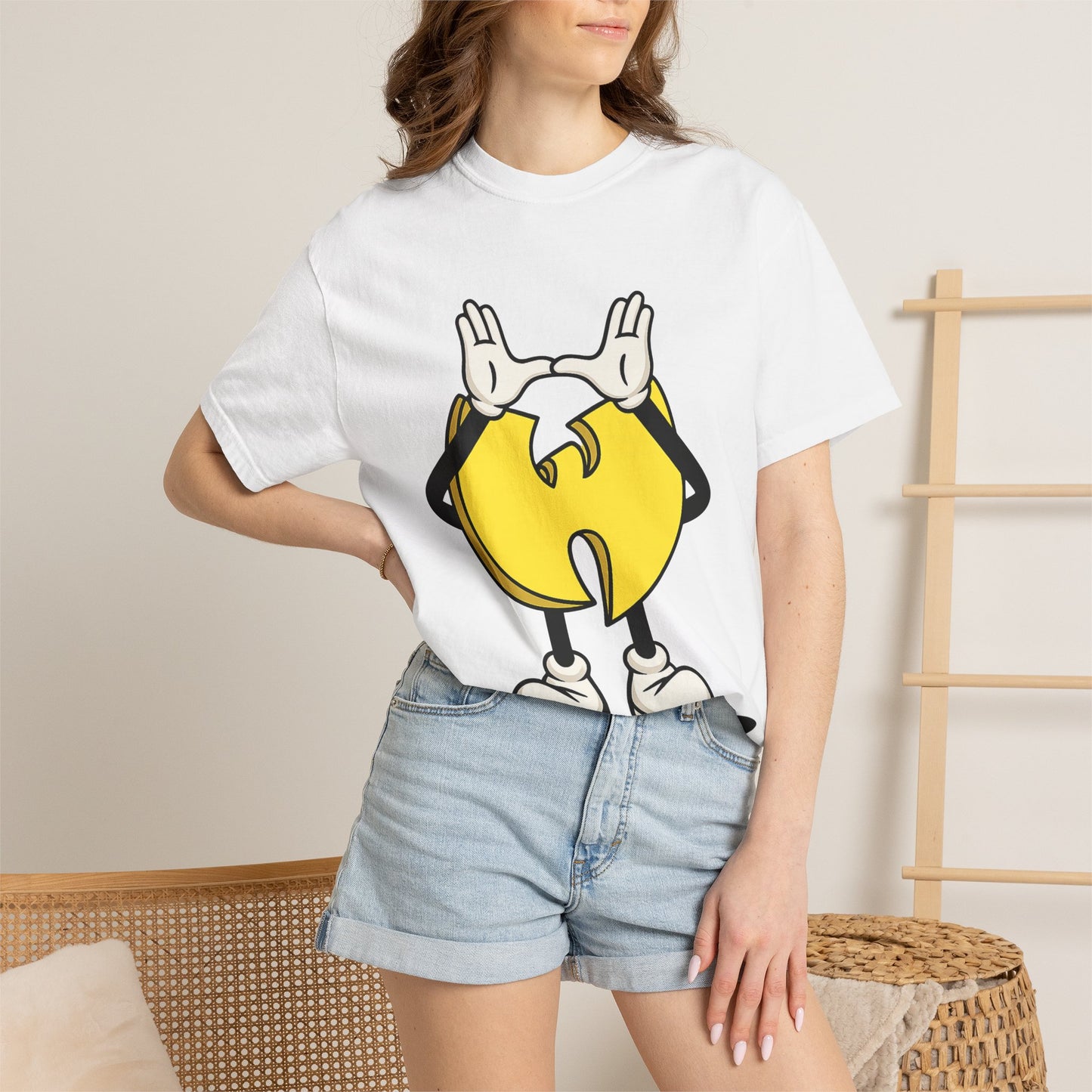Wu-Tang Clan Inspired Cartoon "W" Hand Sign Graphic Tee