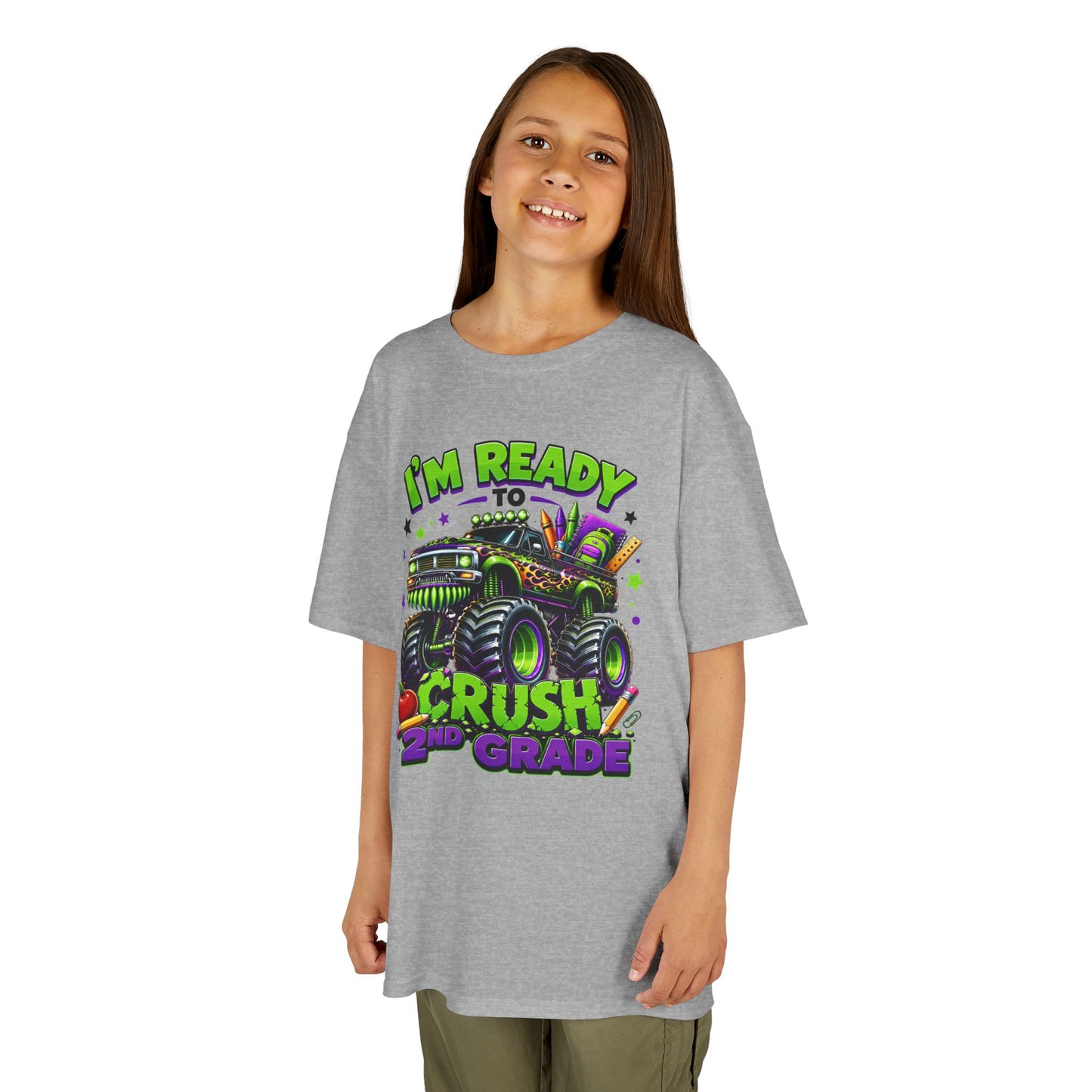 I’m Ready to Crush 2nd Grade Monster Truck Kids T-Shirt – Back to School Tee