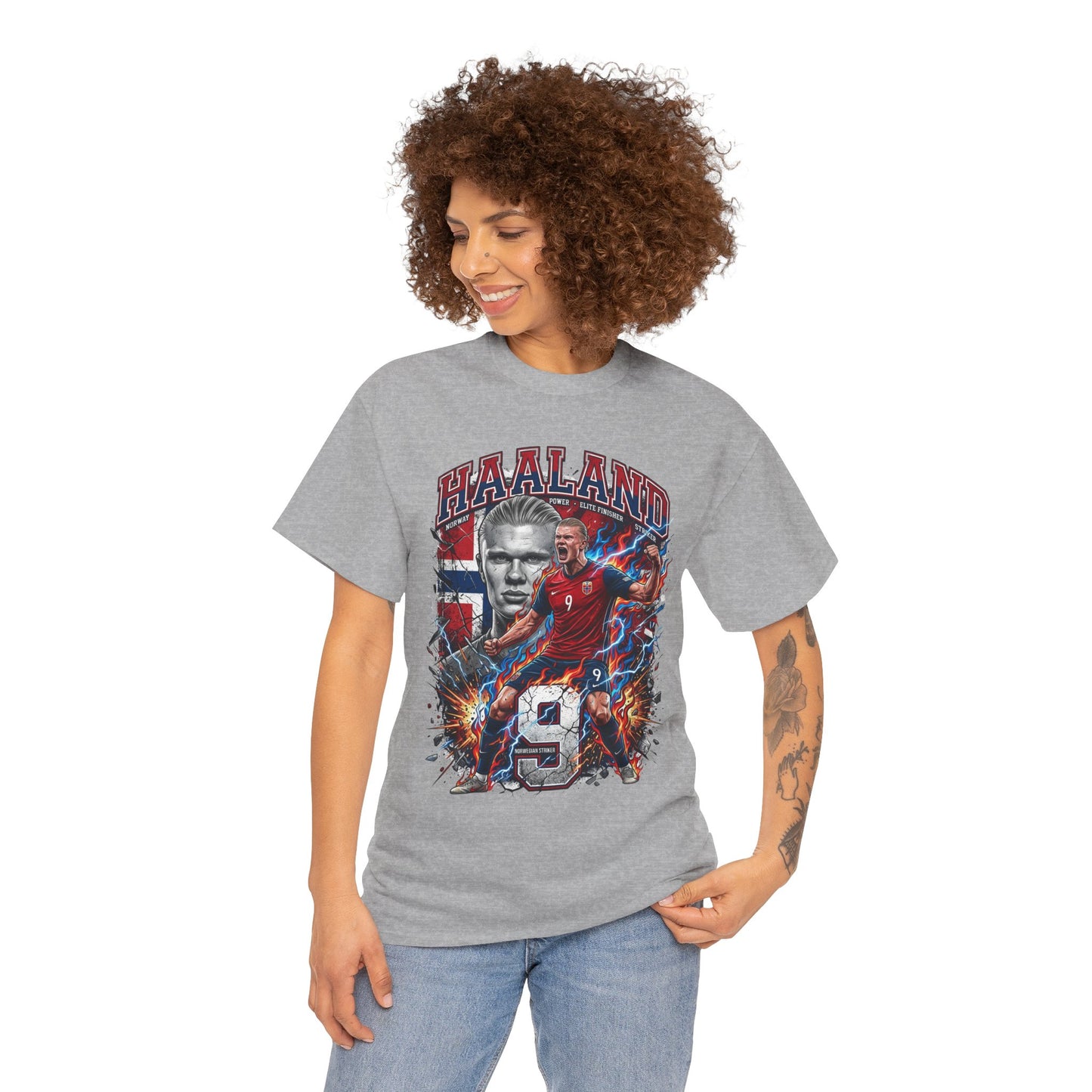 Haaland #9 – Nordic Thunder Striker T-Shirt