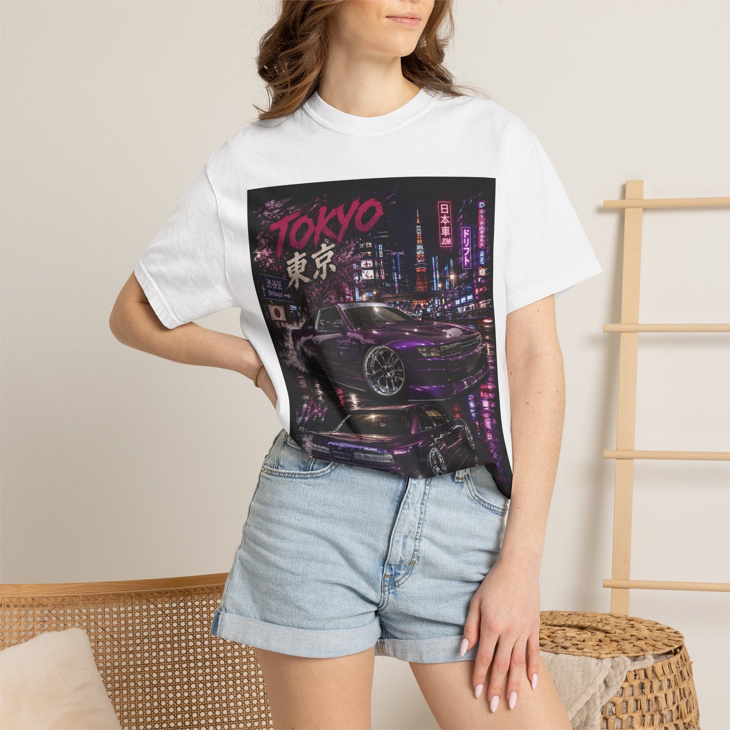 Tokyo Nightstreet Car T-Shirt — Neon JDM Retro Racing Tee