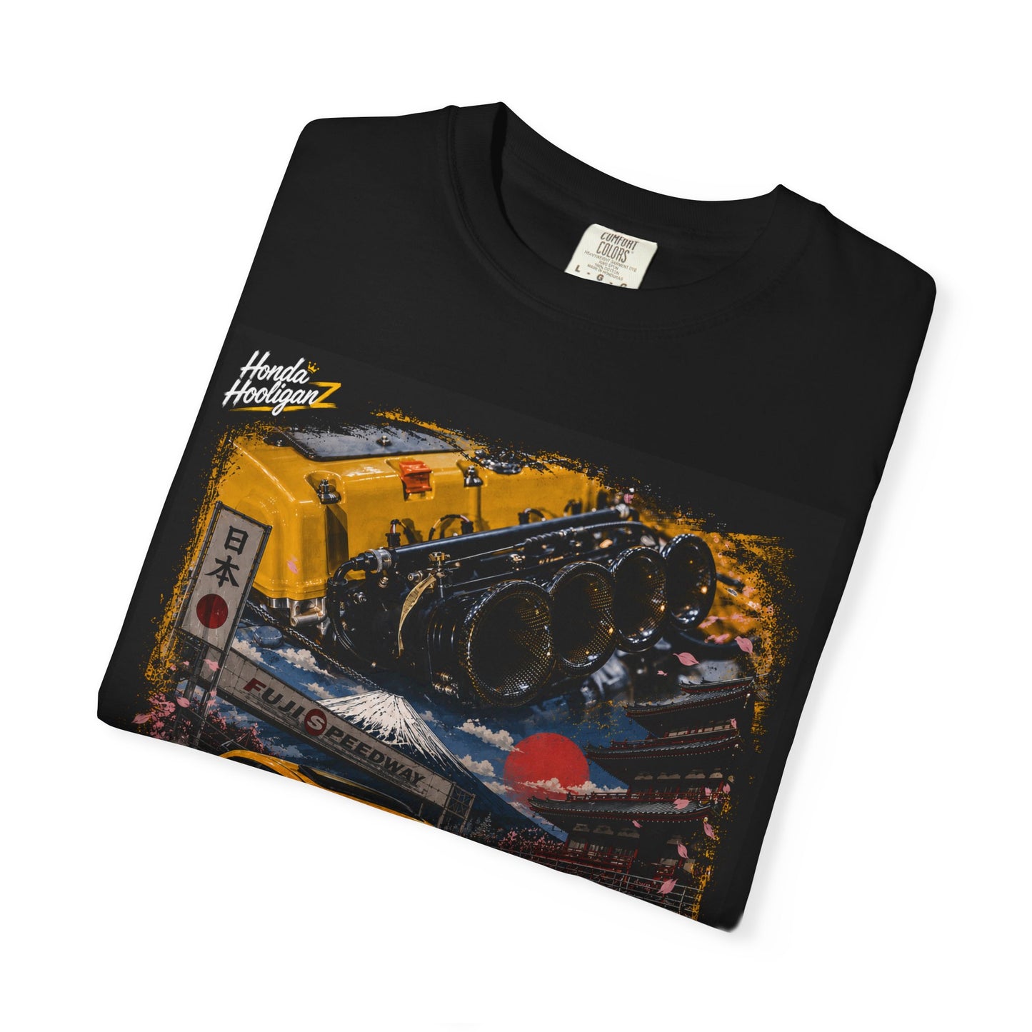 Street Racing Honda Civic T-Shirt — Yellow JDM Car Graphic Tee