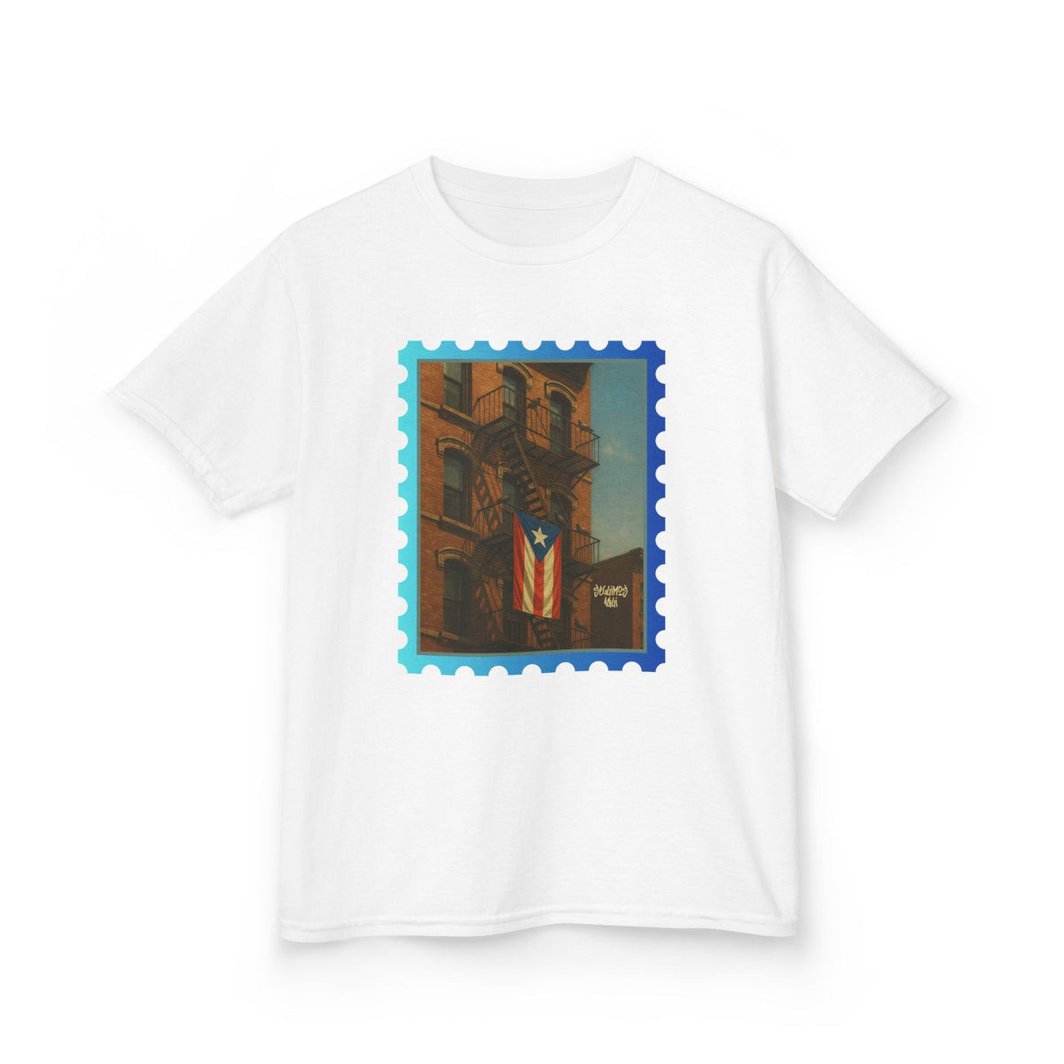 Boricua Barrio Kids T-Shirt – Puerto Rican Flag NYC Street Art
