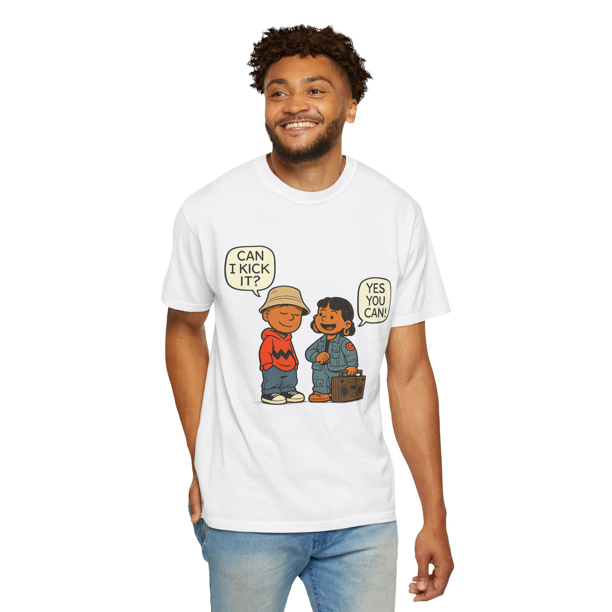 Can I Kick It? Hip-Hop Cartoon Tribute T-Shirt | 90s Old School Rap Inspired Design