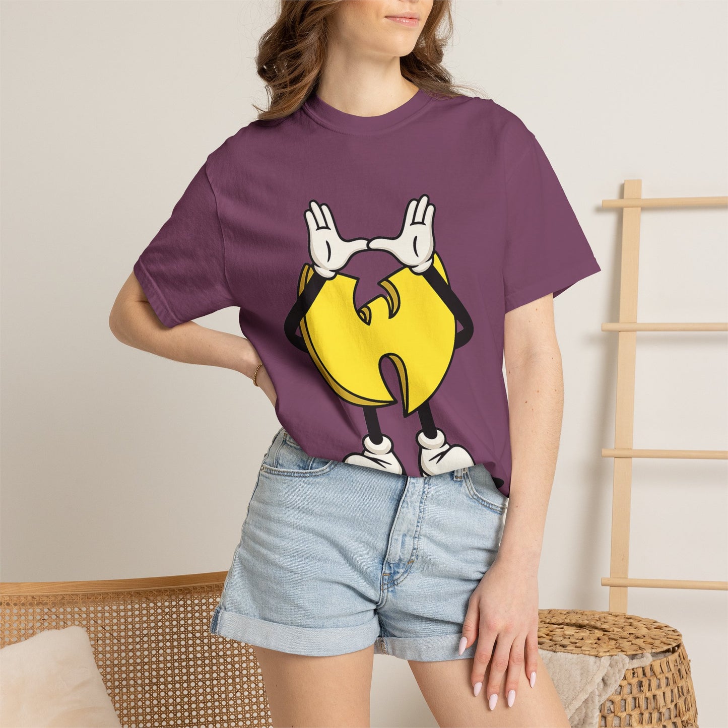 Wu-Tang Clan Inspired Cartoon "W" Hand Sign Graphic Tee