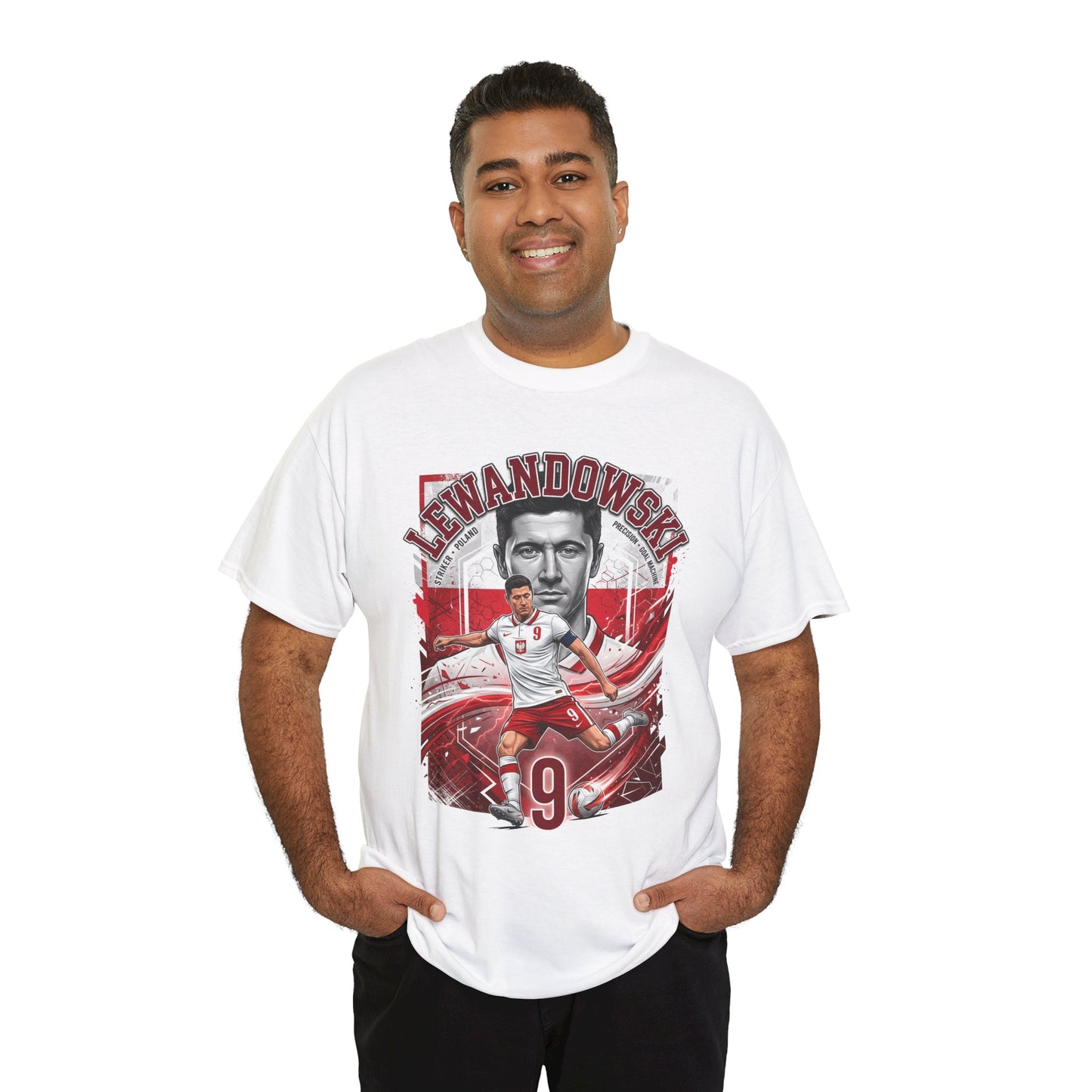 Lewandowski #9 – Poland Goal Machine T-Shirt