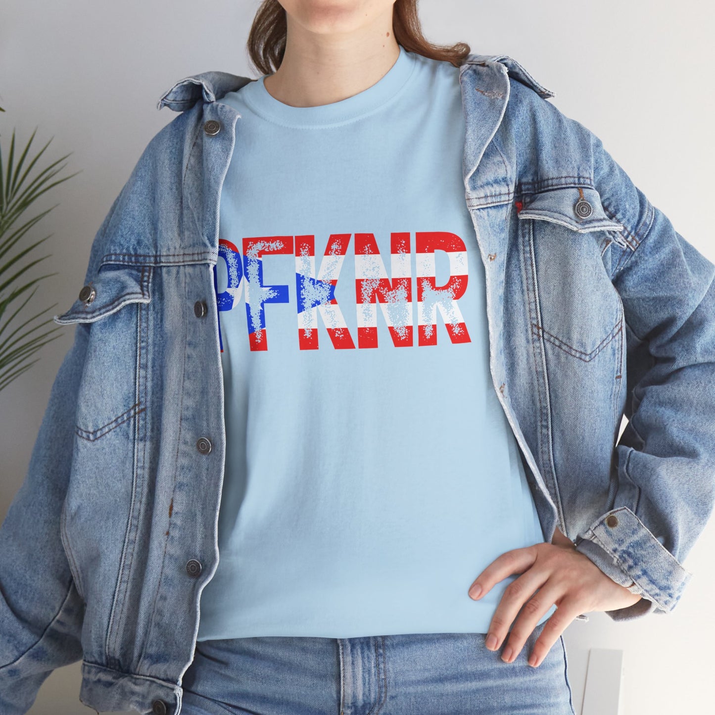Patriotic 'PFW' Flag Graphic T-Shirt — Red White Blue Americana Tee