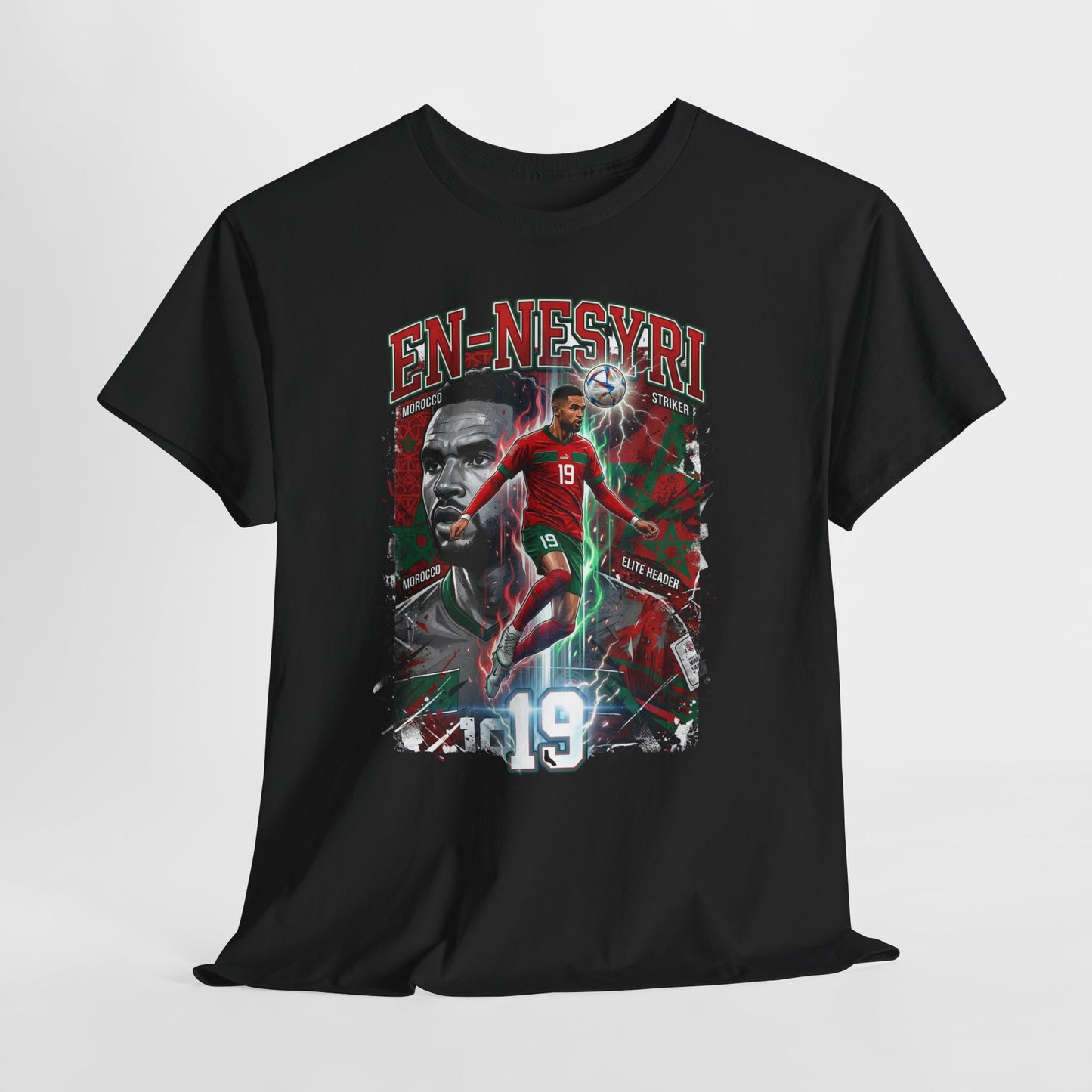 En-Nesyri #19 – Atlas Lions Aerial Dominance T‑Shirt