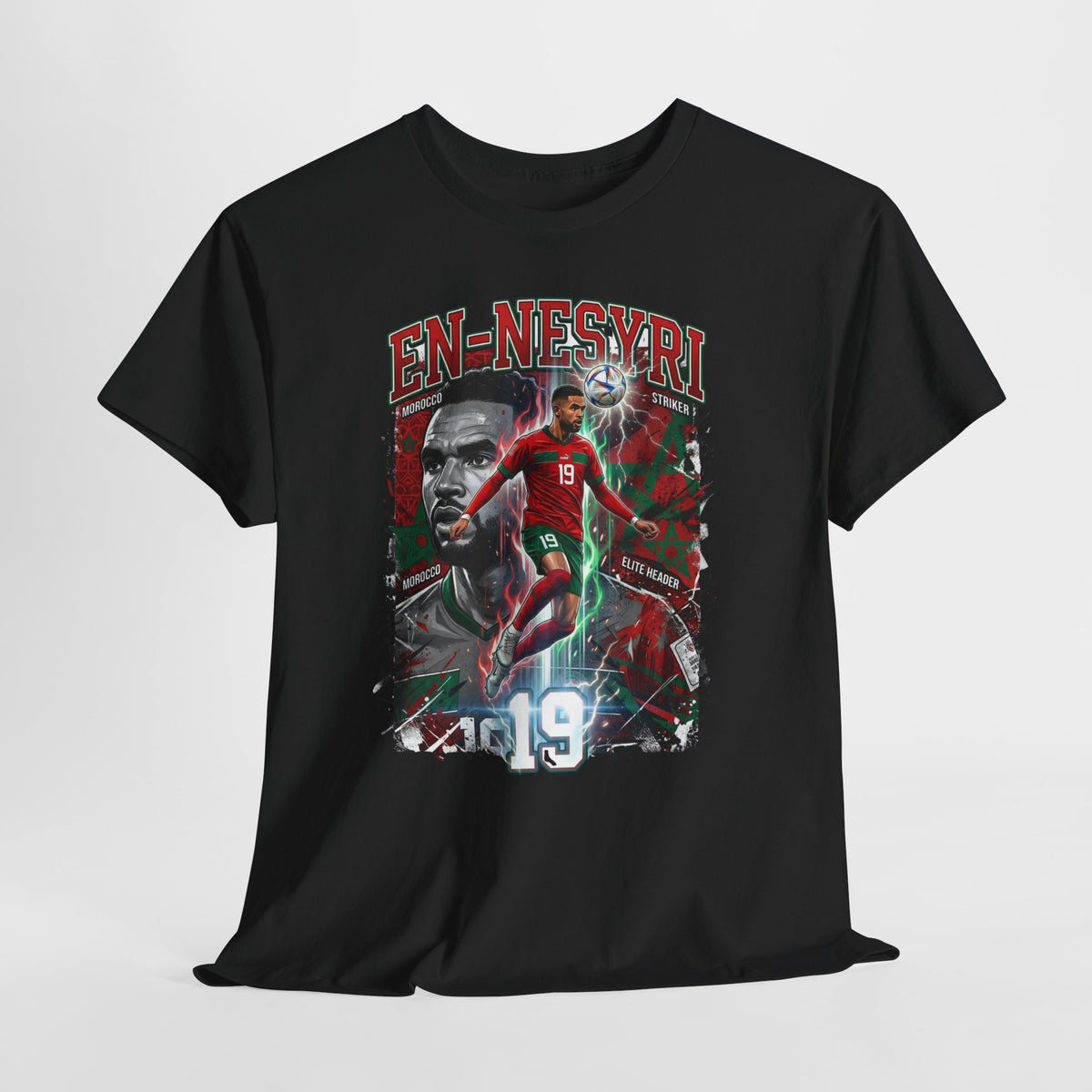 En-Nesyri #19 – Atlas Lions Aerial Dominance T‑Shirt