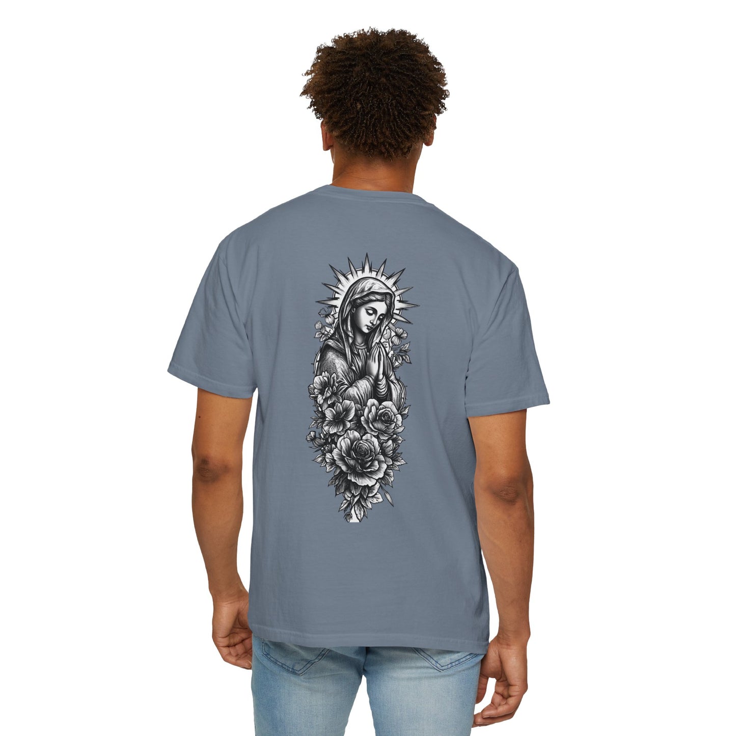 T-Shirt - Vintage Virgin Mary & Roses Graphic Tee