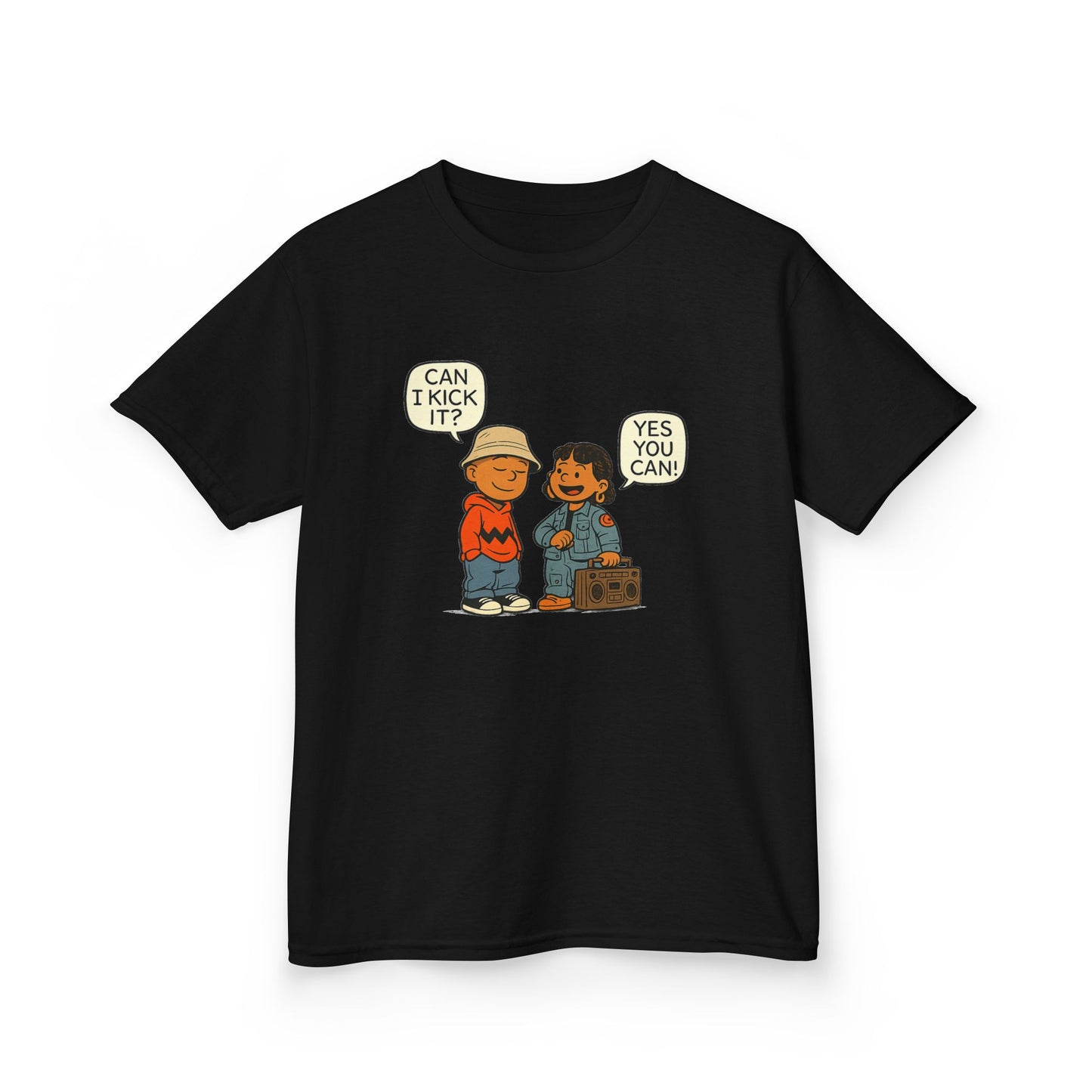 Can I Kick It? Kids T-Shirt – Retro Hip-Hop Best Friends Tee