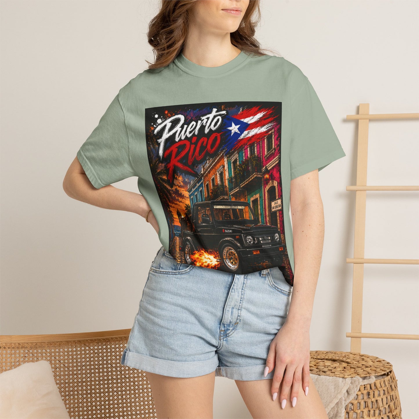 Puerto Rico Suzuki Samuri Street Scene T-Shirt