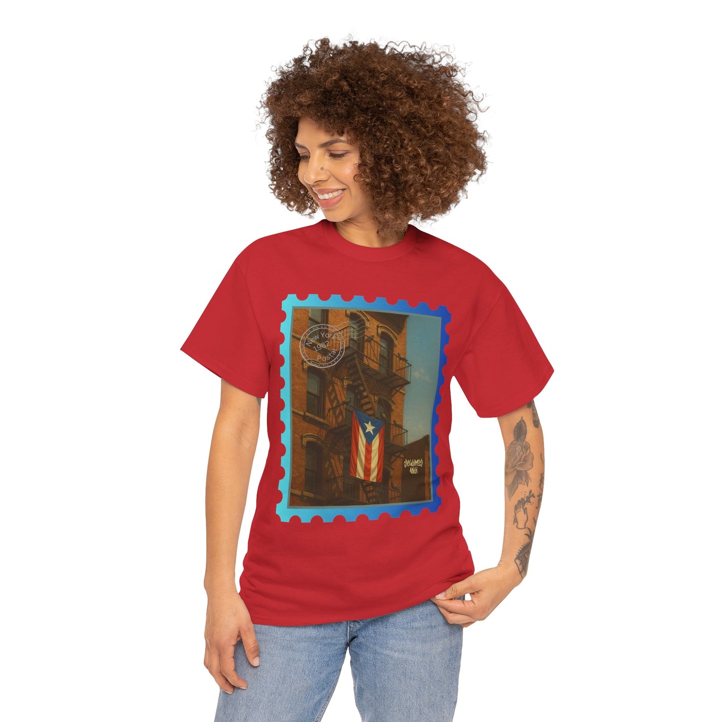 Seguimos Aquí Puerto Rican Pride Tee — New York 1982 Vintage Flag Tribute