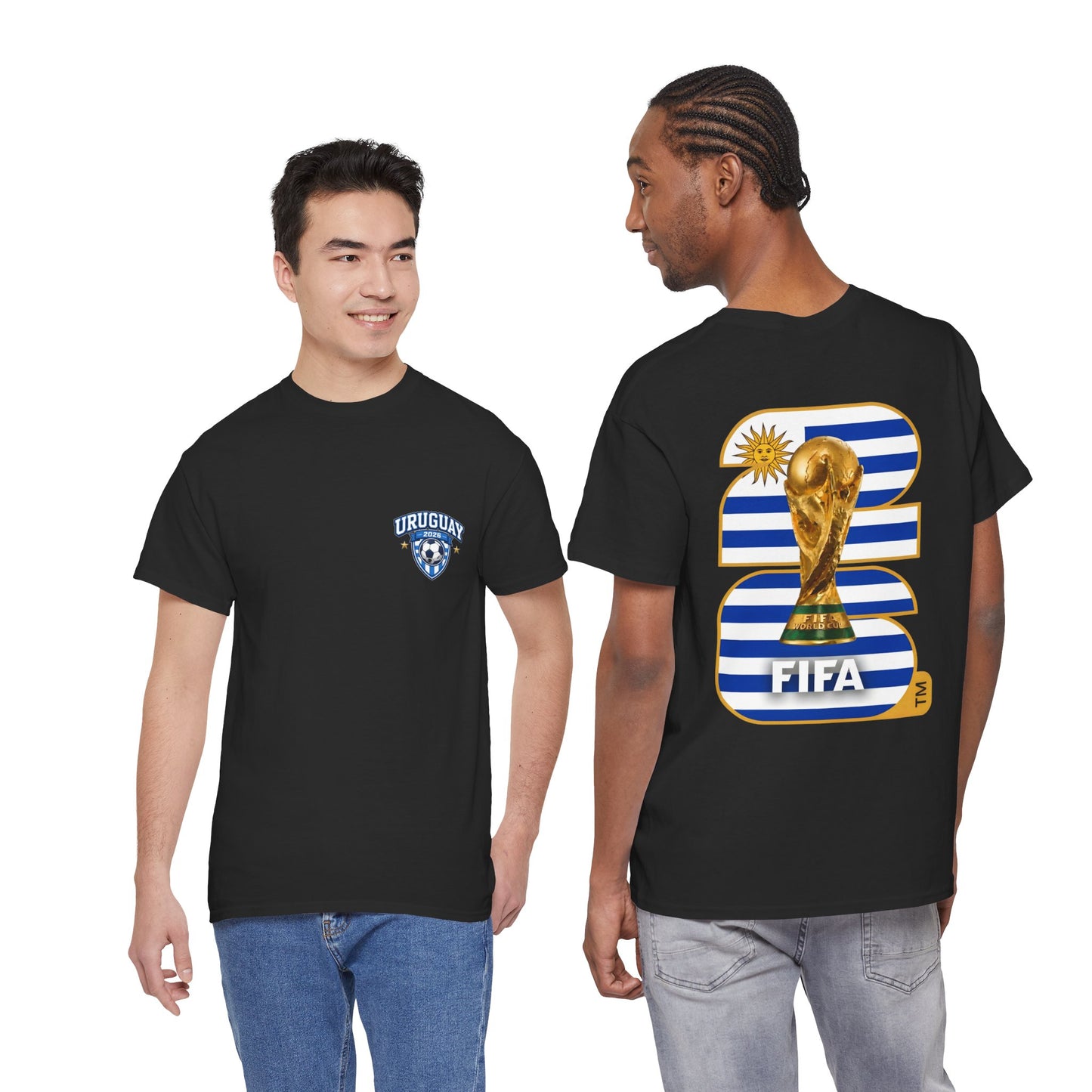 Uruguay 2026 FIFA World Cup Fan Edition – Front Crest & Championship Back Graphic T-Shirt
