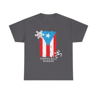 Puerto Rico Borikén Flag Tee — Taíno Petroglyph Heritage Vintage