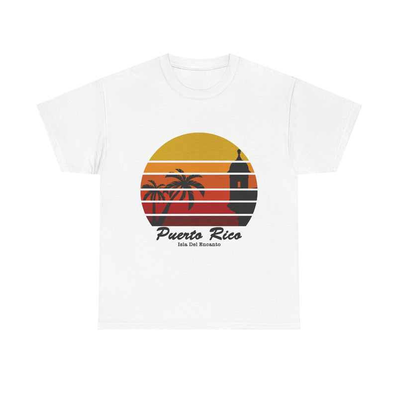 Puerto Rico Sunset T-Shirt – Isla Del Encanto Vintage Palm Tee