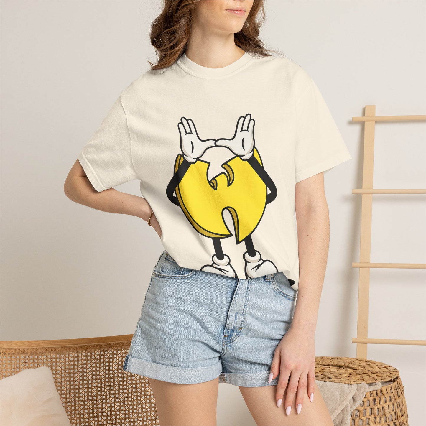 Wu-Tang Clan Inspired Cartoon "W" Hand Sign Graphic Tee