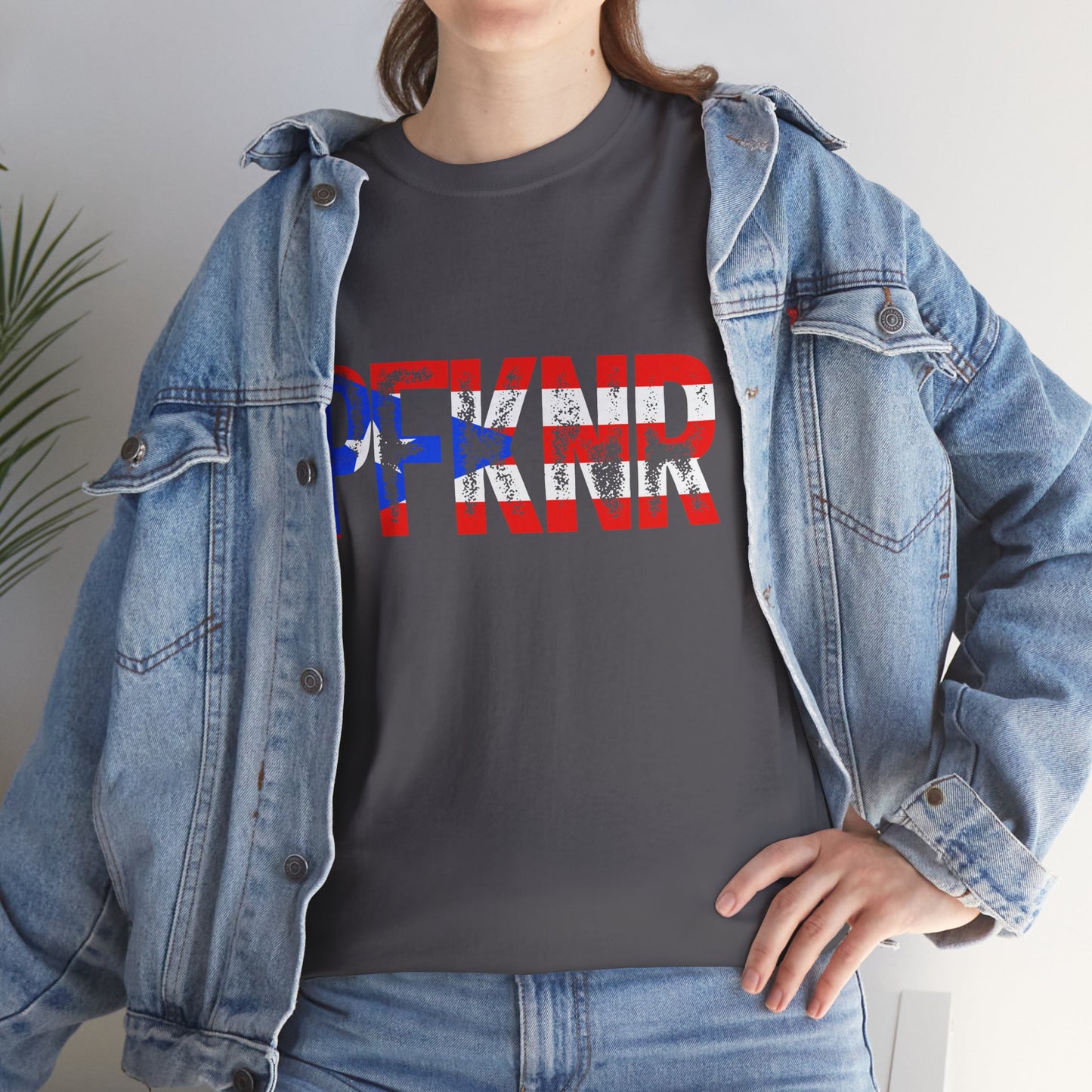 Patriotic 'PFW' Flag Graphic T-Shirt — Red White Blue Americana Tee