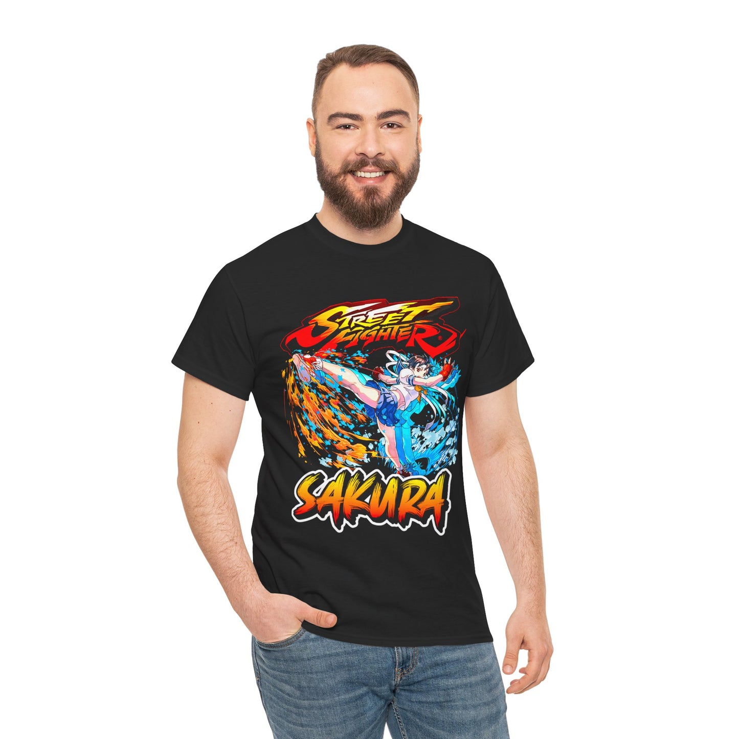Street Fighter Sakura Dynamic Action Artwork T-shirt