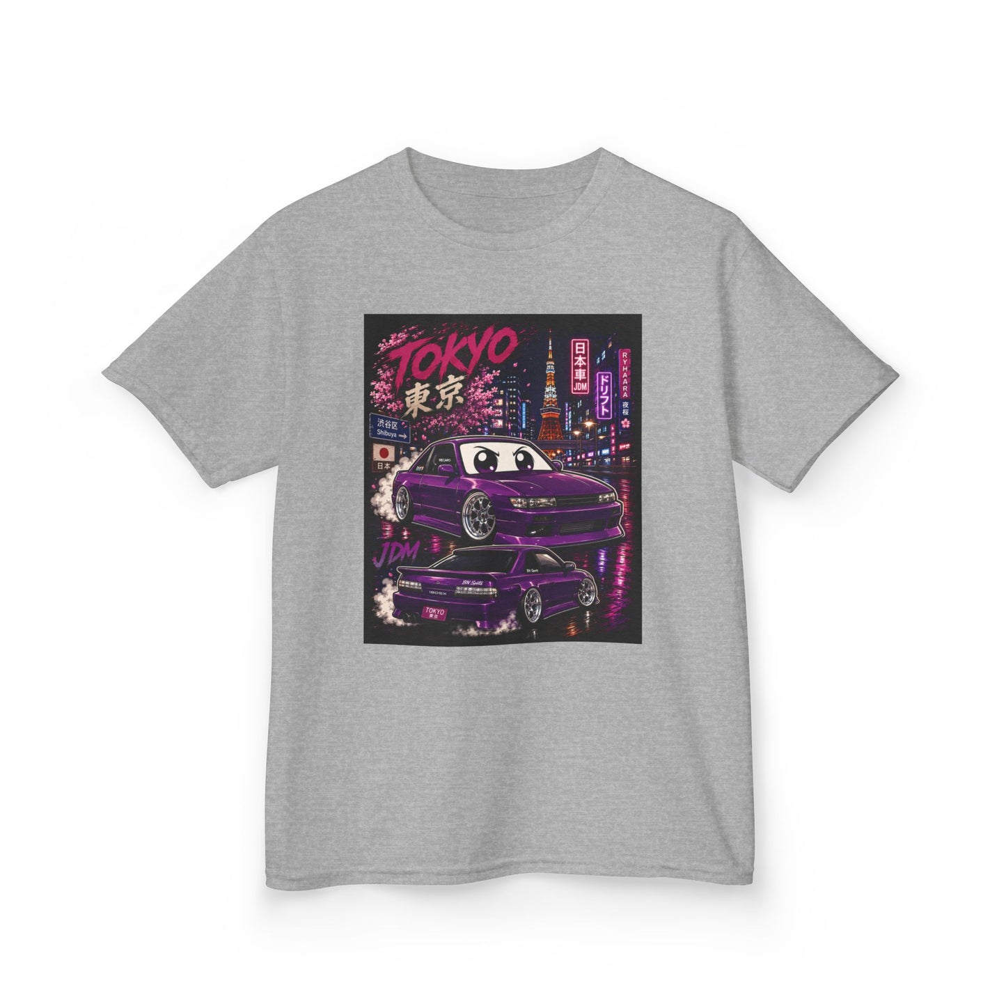 Kids Tokyo Night Drift Tee — Retro Neon City Racing Graphic