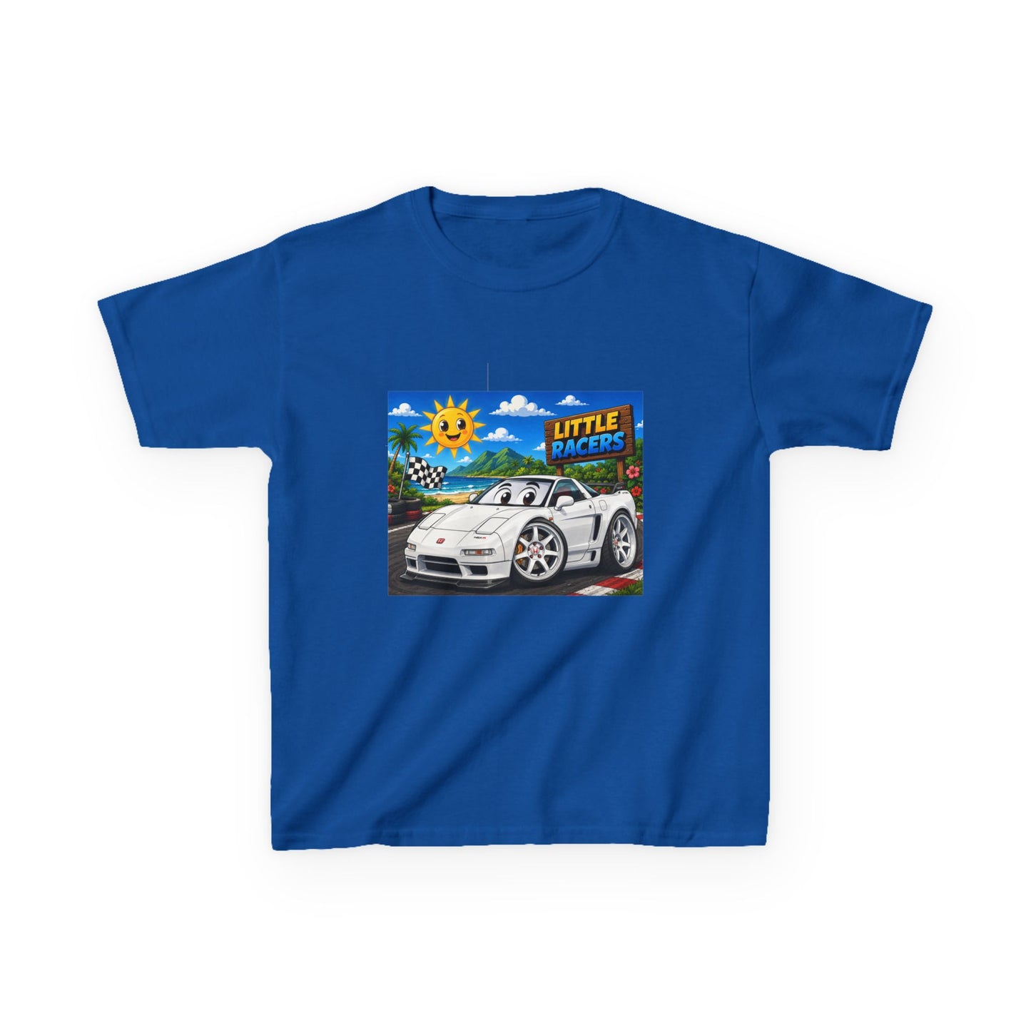 Kids Racing Car T‑Shirt — 'Little Racers' White NSX Graphic Tee