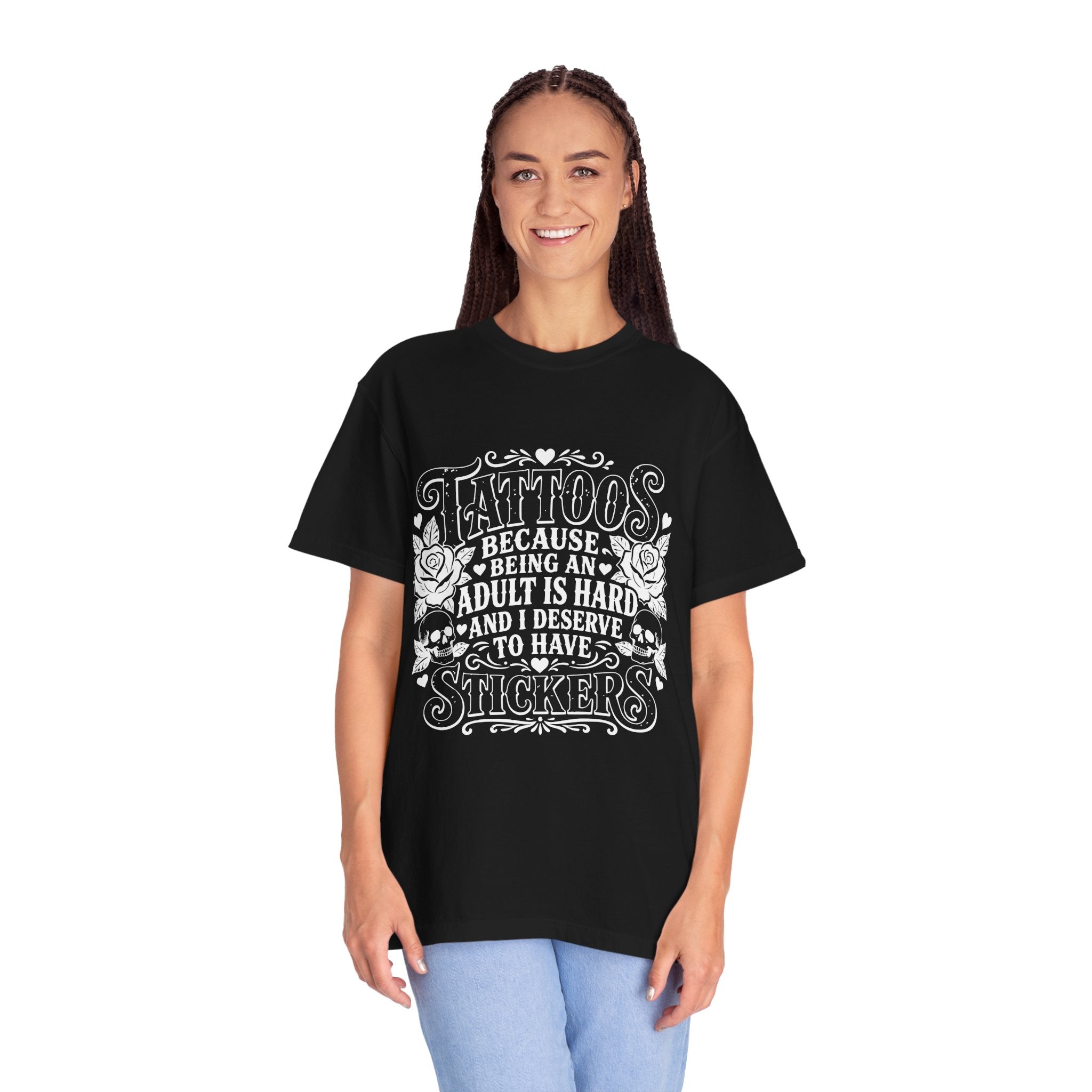 "Tattoos: Because Being An Adult Is Hard And I Deserve To Have Stickers" Vintage Tattoo Tee