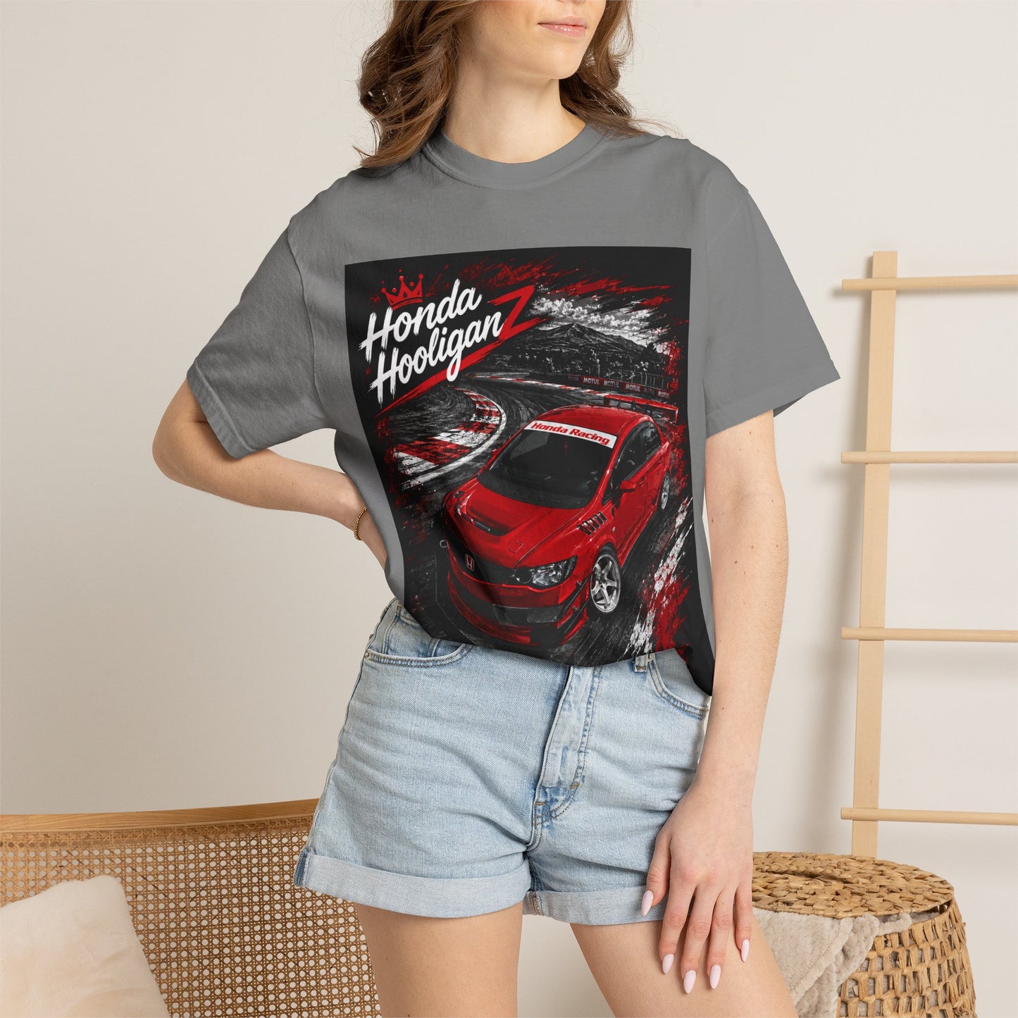 Honda HooliganZ T-Shirt — Red Sports Car Racing Graphic Tee