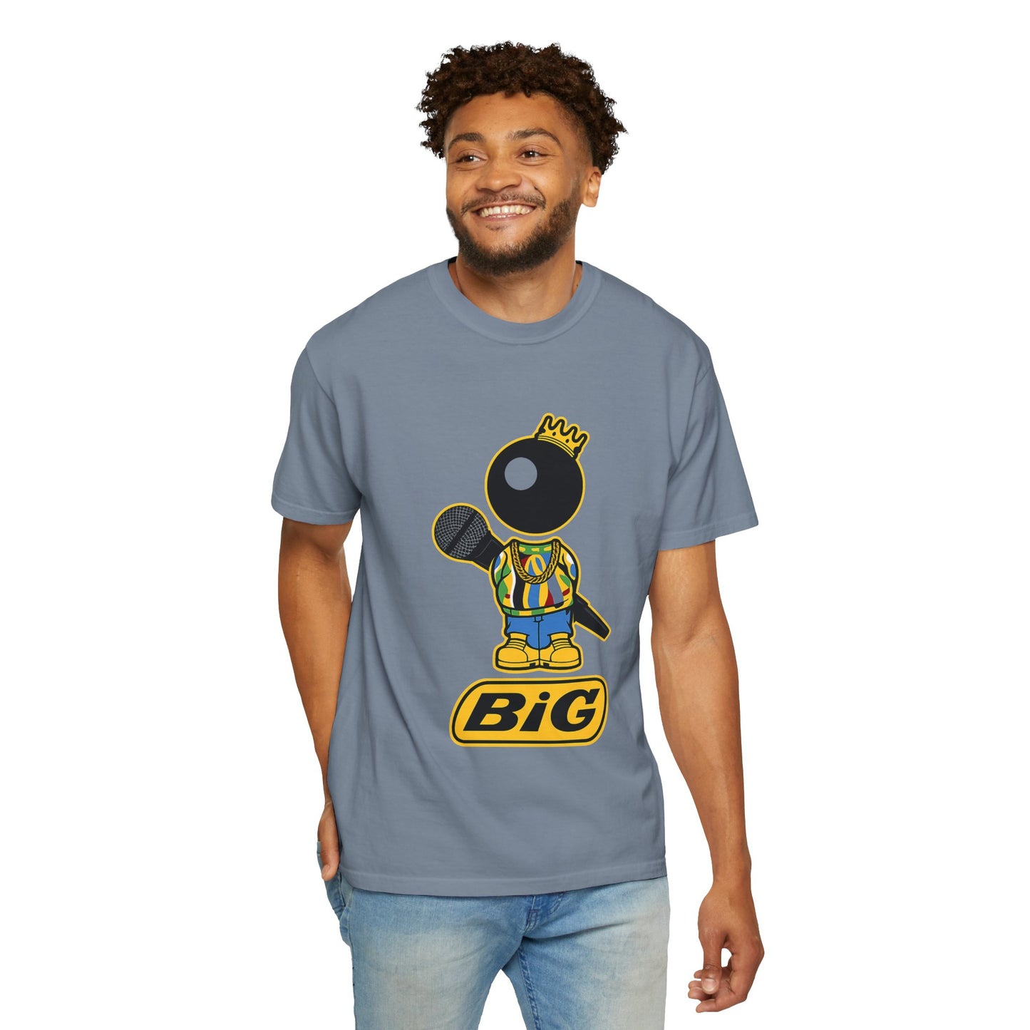 BiG Hip-Hop Icon Cartoon T-Shirt | Retro 90s Rap Inspired Streetwear Design